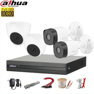 Trọn Bộ Camera Dahua 4 Kênh 2.0 MP Đầy Đủ Phụ Kiện Lắp Đặt